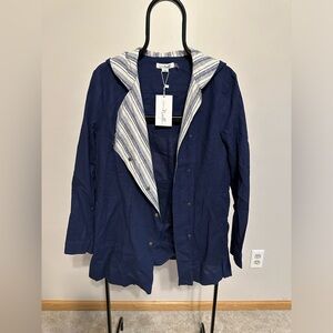 Simply Noelle navy linen jacket NWT